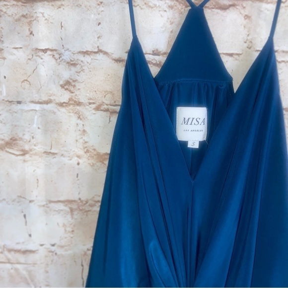 Misa Los Angeles Domino Draped Mini Dress in Indigo Size Small NWT - Picture 3 of 8